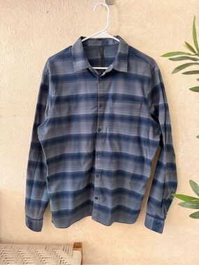 lululemon athletica Blue Striped Button-Down Shirt